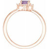 14K Rose Gold Amethyst & .04 CTW Diamond Halo-Style Ring Storyteller by Vintage Magnality