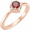 14K Rose Gold Mozambique Garnet & .04 CTW Diamond Halo-Style Ring Storyteller by Vintage Magnality