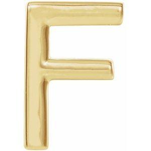 Single Initial F Earring 14K Yellow Gold Ethical Sustainable Fine Jewelry Storyteller by Vintage Magnality