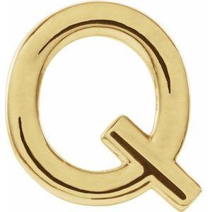 Single Initial Q Earring 14K Yellow Gold Ethical Sustainable Fine Jewelry Storyteller by Vintage Magnality