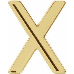 Single Initial X Earring 14K Yellow Gold Ethical Sustainable Fine Jewelry Storyteller by Vintage Magnality
