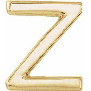 Single Initial Z Earring 14K Yellow Gold Ethical Sustainable Fine Jewelry Storyteller by Vintage Magnality
