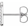 Natural Diamond Single Initial T Earring in Sterling Silver