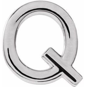Sterling Silver Single Q Initial Earring 302® Fine Jewelry Storyteller by Vintage Magnality