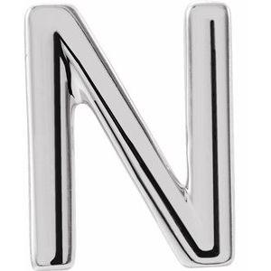 Sterling Silver Single N Initial Earring 302® Fine Jewelry Storyteller by Vintage Magnality