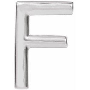 Personalized Initial Wear Everyday® Stud Earring Solid 14K White Gold A-Z