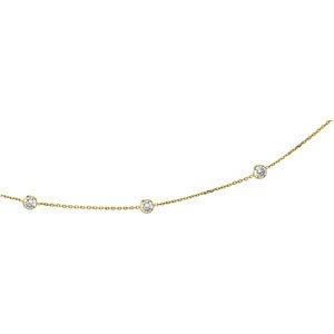 4MM Round Cubic Zirconia Station 18" Necklace  14K Yellow Gold Ethical Sustainable Fine Jewelry Storyteller by Vintage Magnality