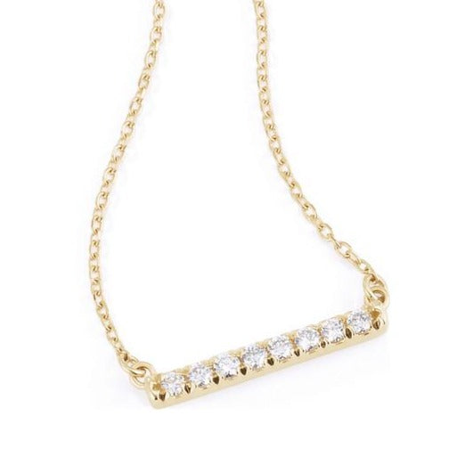 Lab-Grown Diamond French-Set Bar Adjustable Necklace 14K Yellow Gold