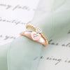 Heart Diamond Bezel Set Rope Ring 14K Yellow Gold  by Vintage Magnality