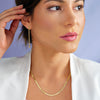 Model wearing Herringbone Necklace in 14K Yellow Gold 