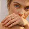 Model is wearing the 6MM style in 14K Yellow Gold 302® Fine Jewelry as seen in Harper's Bazaar Magazine