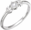 Two Moons 1/6 CTW Natural Rose-Cut Diamond Stackable Ring 14K White Gold