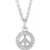 Keep the Peace Diamond Peace Sign Necklace 14K White Gold