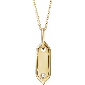 Back View Shield A Initial Diamond Pendant Necklace 16-18" 14K Yellow Gold 302® Fine Jewelry Storyteller by Vintage Magnality