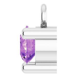 Amethyst Dangle Hoop Charm 14K White Gold 302® Fine Jewelry Storyteller by Vintage Magnality