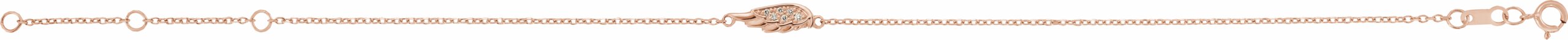 Diamond Angel Wing Adjustable 14K Rose Gold Bracelet by Vintage Magnality