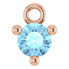 Aquamarine Dangle Hoop Charm 14K Rose Gold 302® Fine Jewelry Storyteller by Vintage Magnality