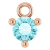 Blue Zircon Dangle Hoop Charm 14K Rose Gold 302® Fine Jewelry Storyteller by Vintage Magnality