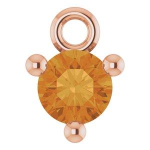 Citrine Dangle Hoop Charm 14K Rose Gold 302® Fine Jewelry Storyteller by Vintage Magnality
