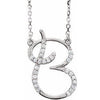 Cursive Diamond Initial B 16" Necklace Sterling Silver by Vintage Magnality