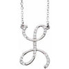 Cursive Diamond Initial L 16" Necklace Sterling Silver by Vintage Magnality