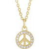 Keep the Peace Diamond Peace Sign Necklace 14K Yellow Gold