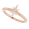 .03 CT Diamond Star Ring 14K Rose Gold Ethical Sustainable Fine Jewelry Storyteller by Vintage Magnality