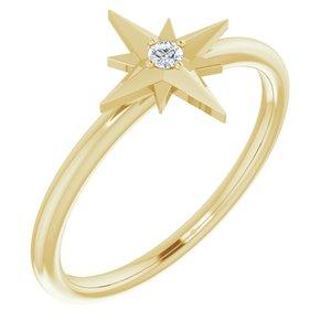 .03 CT Diamond Star Ring 14K Yellow Gold Ethical Sustainable Fine Jewelry Storyteller by Vintage Magnality