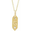Shield G Initial Diamond Pendant Necklace 16-18" 14K Yellow Gold 302® Fine Jewelry Storyteller by Vintage Magnality