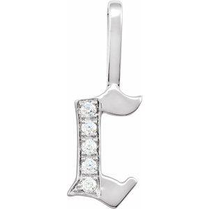 Diamond Gothic Initial C Charm Pendant 14K White Gold 302® Fine Jewelry Storyteller by Vintage Magnality