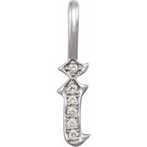 Diamond Gothic Initial I Charm Pendant 14K White Gold 302® Fine Jewelry Storyteller by Vintage Magnality