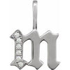 Diamond Gothic Initial M Charm Pendant 14K White Gold 302® Fine Jewelry Storyteller by Vintage Magnality