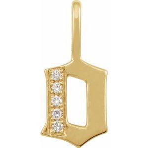 Diamond Gothic Initial O Charm Pendant 14K Yellow Gold 302® Fine Jewelry Storyteller by Vintage Magnality