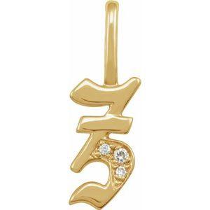 Diamond Gothic Initial Z Charm Pendant 14K Yellow Gold 302® Fine Jewelry Storyteller by Vintage Magnality