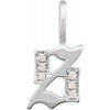 Diamond Gothic Initial S Charm Pendant 14K White Gold 302® Fine Jewelry Storyteller by Vintage Magnality