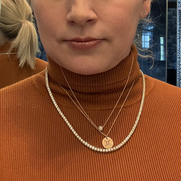 I'm wearing the Diamond Pave 6MM Ball Necklace in 14K Rose Gold 