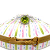 Peridot and Diamond Silver Ring on top of Vintage Limoge Box