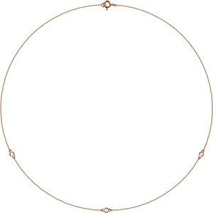 Wear Everyday 3 Station 2.5 MM 1/5 CTW Lab Grown Diamond Necklace 14K Rose Gold by Vintage Magnality 