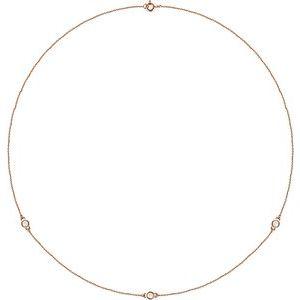 Wear Everyday 3 Station 2.9 MM 1/4 CTW Lab Grown Diamond Necklace 14K Rose Gold by Vintage Magnality 
