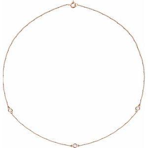 Wear Everyday 3 Station 3.1 MM 1/3 CTW Lab Grown Diamond Necklace 14K Rose Gold by Vintage Magnality 