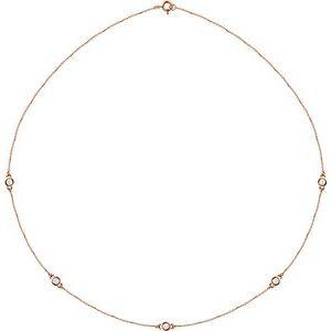 Wear Everyday 5 Station 3.0 MM 1/2 CTW Lab Grown Diamond Necklace 14K Rose Gold by Vintage Magnality 