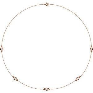 Wear Everyday 5 Station 3.5 MM 3/4 CTW Lab Grown Diamond Necklace 14K Rose Gold by Vintage Magnality 