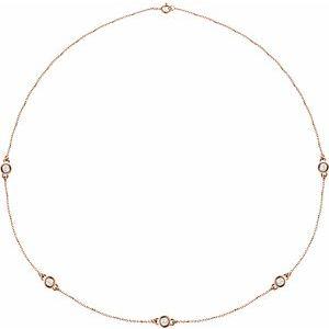 Wear Everyday 5 Station 3.65 MM 1 CTW Lab Grown Diamond Necklace 14K Rose Gold by Vintage Magnality 