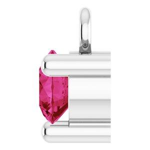 Lab Grown Ruby Dangle Hoop Charm 14K White Gold 302® Fine Jewelry Storyteller by Vintage Magnality
