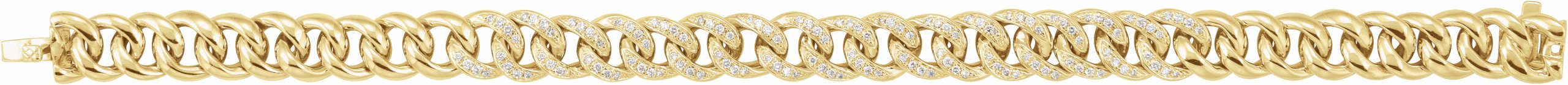 Life of the Party Diamond Chunky Curb 7" Bracelet 14K Yellow Gold