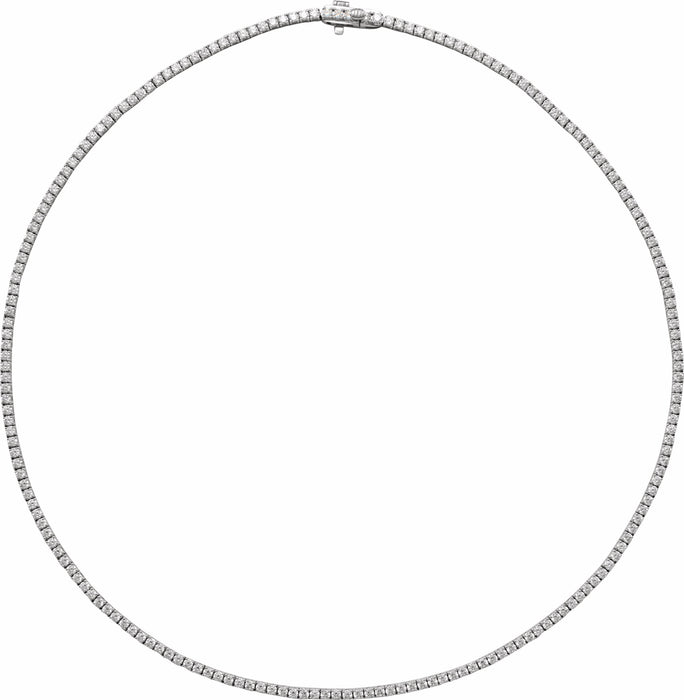 Love Line Natural or Lab-Grown Diamond Necklace 5 7/8 CTW 16" 14K White Gold