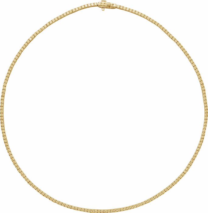 Love Line Natural or Lab-Grown Diamond Necklace 5 7/8 CTW 16" 14K Yellow Gold