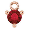 Mozambique Garnet Dangle Hoop Charm 14K Rose Gold 302® Fine Jewelry Storyteller by Vintage Magnality
