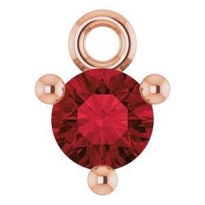 Mozambique Garnet Dangle Hoop Charm 14K Rose Gold 302® Fine Jewelry Storyteller by Vintage Magnality