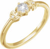 Two Moons 1/6 CTW Natural Rose-Cut Diamond Stackable Ring 14K Yellow Gold